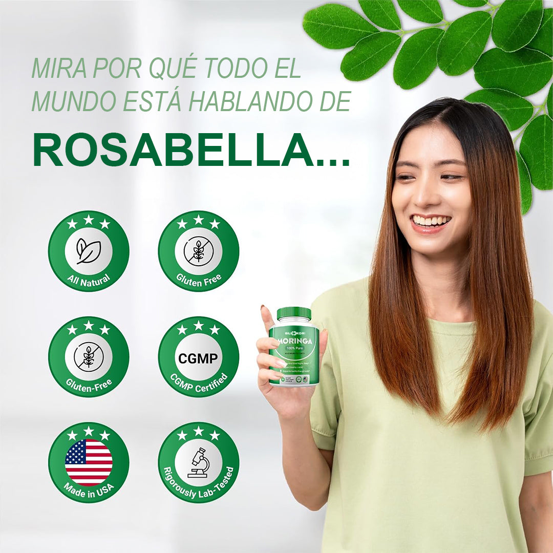 Cápsulas de Moringa Pura - 800mg Superalimento Natural para la Vitalidad y el Bienestar